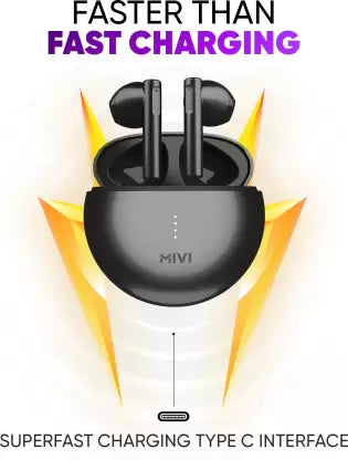 Mivi DuoPods F50 with 50 Hrs Playtime I13mm Drivers|Fast Charging Bluetooth Headset (Black, In the Ear) Mivi DuoPods F50 with 50 Hrs Playtime I13mm Drivers|Fast Charging Bluetooth Headset (Black, In the Ear)